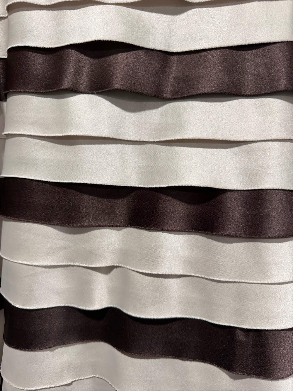 Eliza J Strapless Cream and Brown Striped Midi Dress - Picture 4 of 6